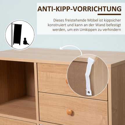 Komoda s otevřenými přihrádkami, skandinávský design, přírodní bílá