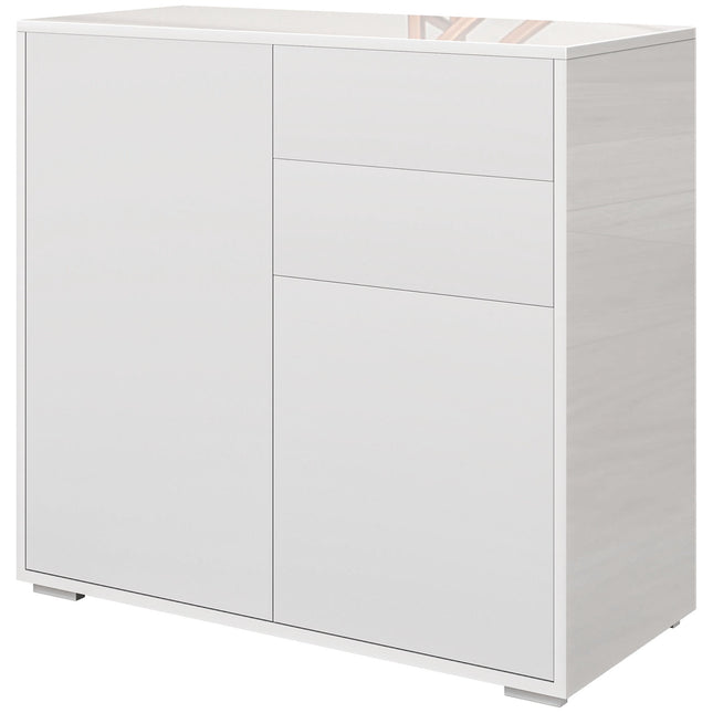 Weißes Sideboard – Verstellbarer Einlegeboden & Schublade, 79x36x75 cm