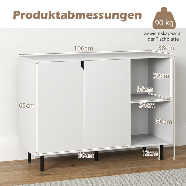 Sideboard with 2 Doors & Adjustable Shelves Modern Kitchen Cabinet Buffet Cabinet