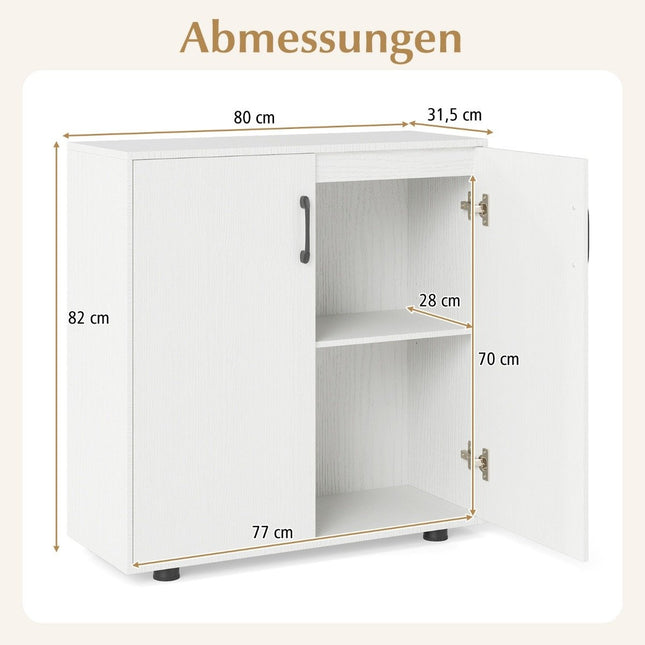 Dressoir met verstelbare plank, witte opbergkast