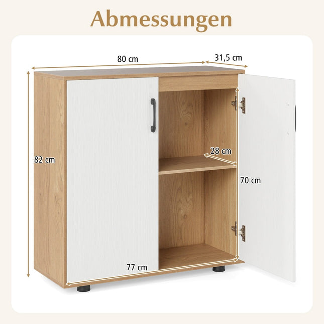 Dressoir met verstelbare plank en deuren, natuurlijke afwerking