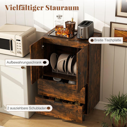 Sideboard with Metal Legs, Drawers & Doors, 60x41.5x102 cm