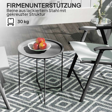 Round black folding table, 46 x 50 cm - indoor/outdoor use