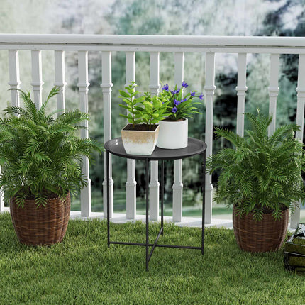 Round black folding table, 46 x 50 cm - indoor/outdoor use