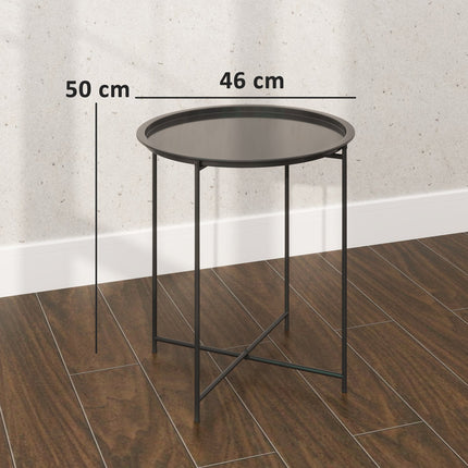 Round black folding table, 46 x 50 cm - indoor/outdoor use