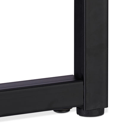 Side table in metal and glass