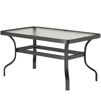 Konferenční stolek z tvrzeného skla, vlnitý design, 95x55 cm, černá