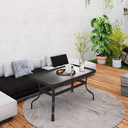 Konferenční stolek z tvrzeného skla, vlnitý design, 95x55 cm, černá