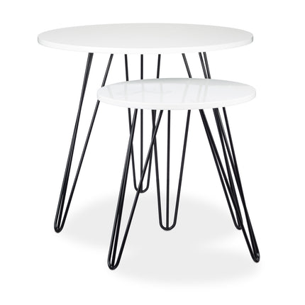 Beistelltisch-Set, 2-teilig, weiß