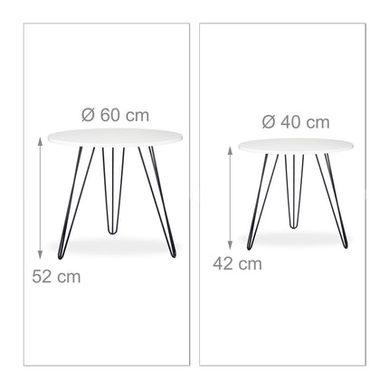 Beistelltisch-Set, 2-teilig, weiß