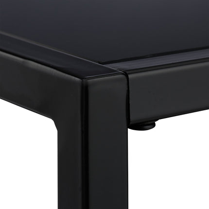 Beistelltisch mit schwarzem Glas