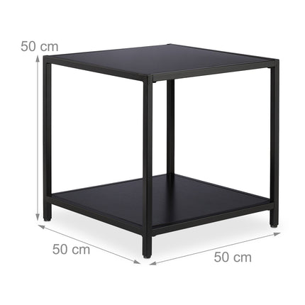 Beistelltisch mit schwarzem Glas