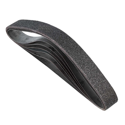Silicon Carbide Sanding Belts 2x42 in, 6-Pack Grit Set