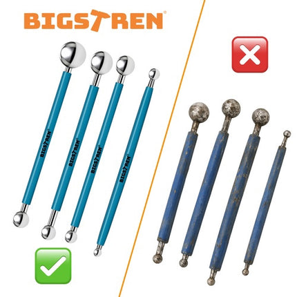 Sada silikonových spárovacích stěrek, 4 ks s kovovými kuličkami