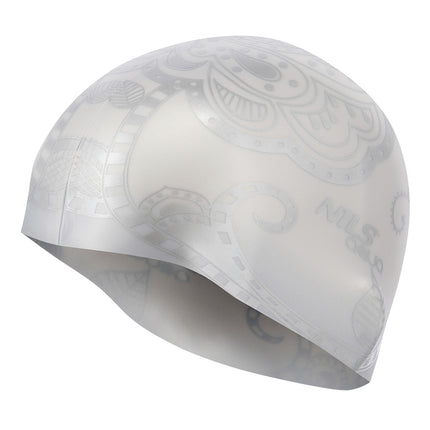 Silver Swimming Cap for Women, Comfortable Fit