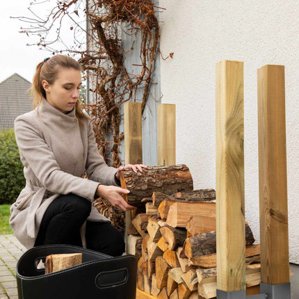 Stříbrná podpěra na skládání dřeva, sada 2 ks