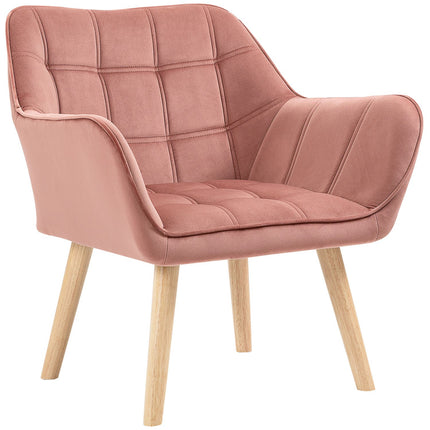 Skandinávské sametové křeslo se zvýšenými nohami – 68.5 x 61 x 72.5 cm