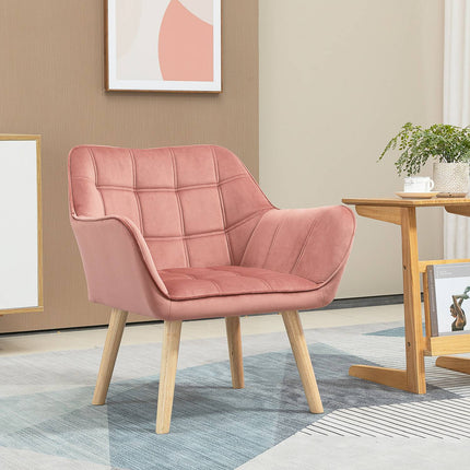 Skandinávské sametové křeslo se zvýšenými nohami – 68.5 x 61 x 72.5 cm