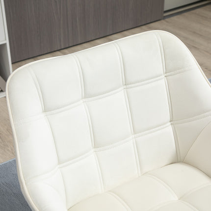 Cream Velvet-Look Armchair, raised legs, 64x62x72.5 cm