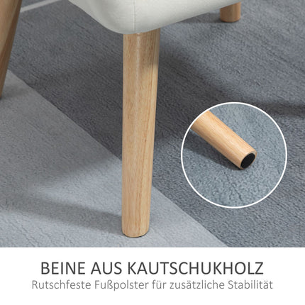 Cream Velvet-Look Armchair, raised legs, 64x62x72.5 cm