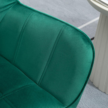 Velvet lounge chair, green, raised legs, 64x62x72.5 cm
