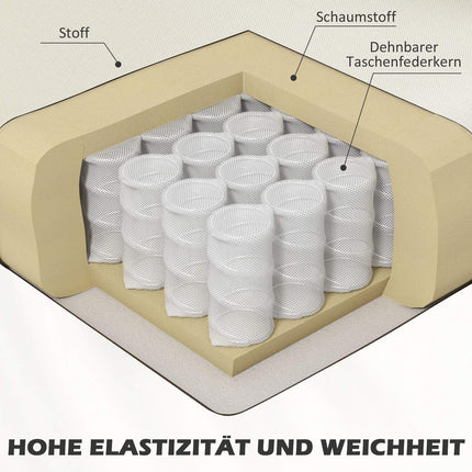 Křeslo krémově bílé ve vzhledu lnu, polstrované, dřevěné nohy