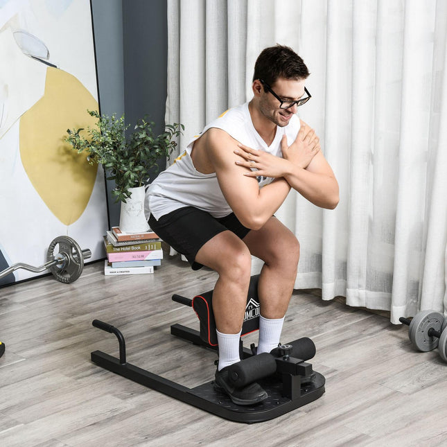 Adjustable 3-in-1 Sissy Squat & Leg Trainer, steel, black