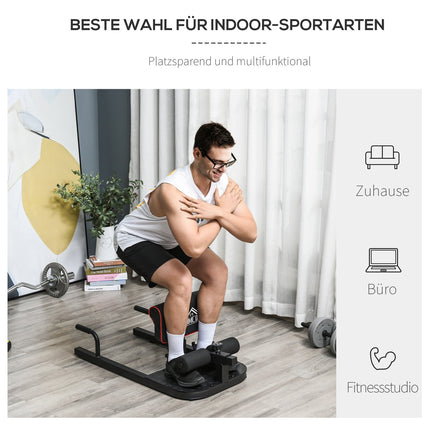 Nastavitelný posilovač nohou a sissy squat 3 v 1, ocel, černá