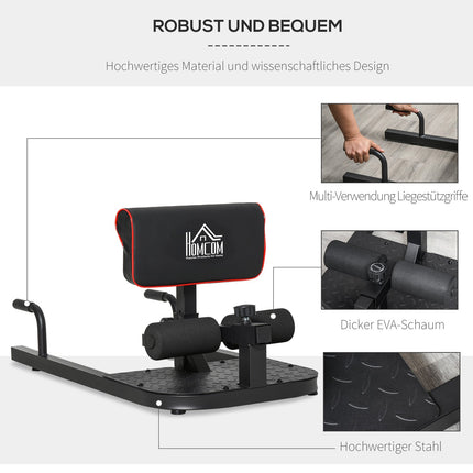 Nastavitelný posilovač nohou a sissy squat 3 v 1, ocel, černá