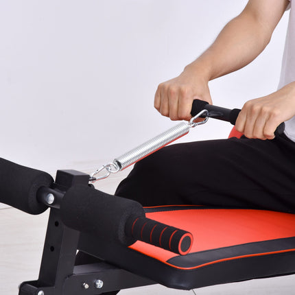 Nastavitelná polstrovaná posilovací lavice, nosnost 120 kg, červená/černá