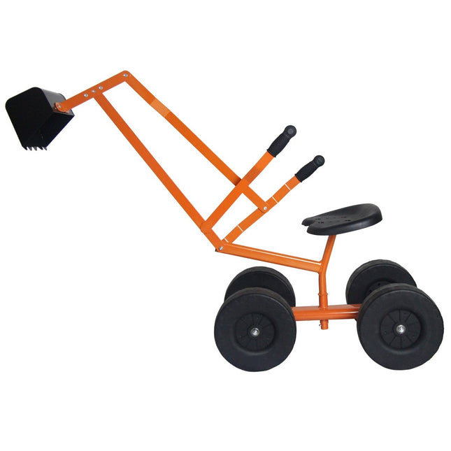 Bagr na sezení s lopatou, dětský kovový bagr na písek pro děti od 3 let. Oranžová