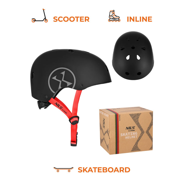 Skate Helmet, Black, Size S 52–56 cm, Dial Fit