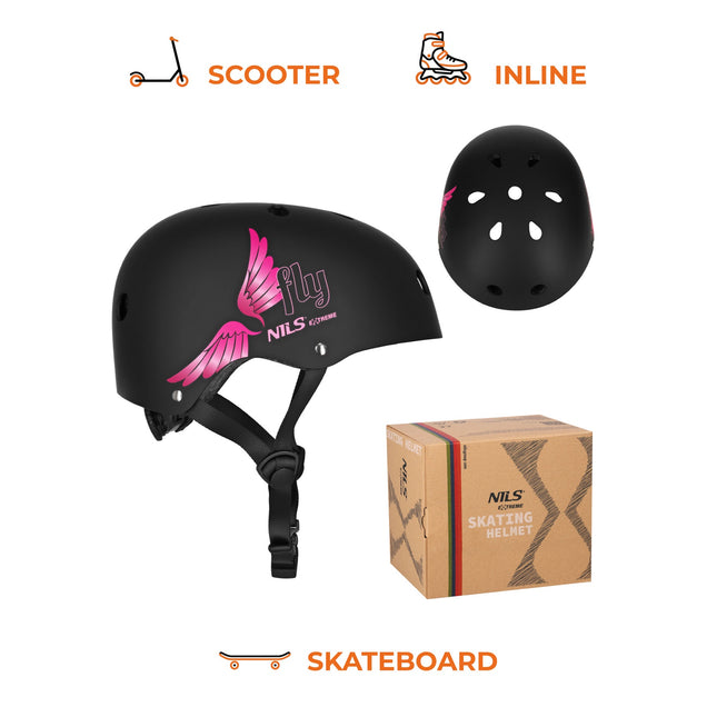 Skate Helmet, Pink, Size S 52–56 cm, Dial Fit