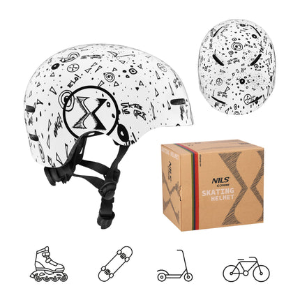 Helma na brusle, bílá, M (55-58cm), lehká, 10 průduchů