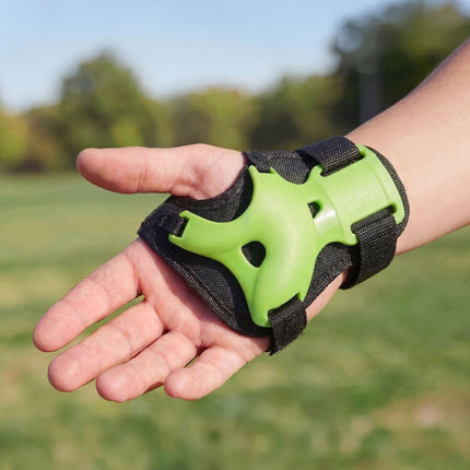 Skate Protective Gear Set, Wrist Elbow Knee, Green M