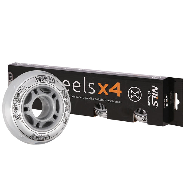 Kolečka na skateboard 72x24mm 82A průhledná (4 ks)