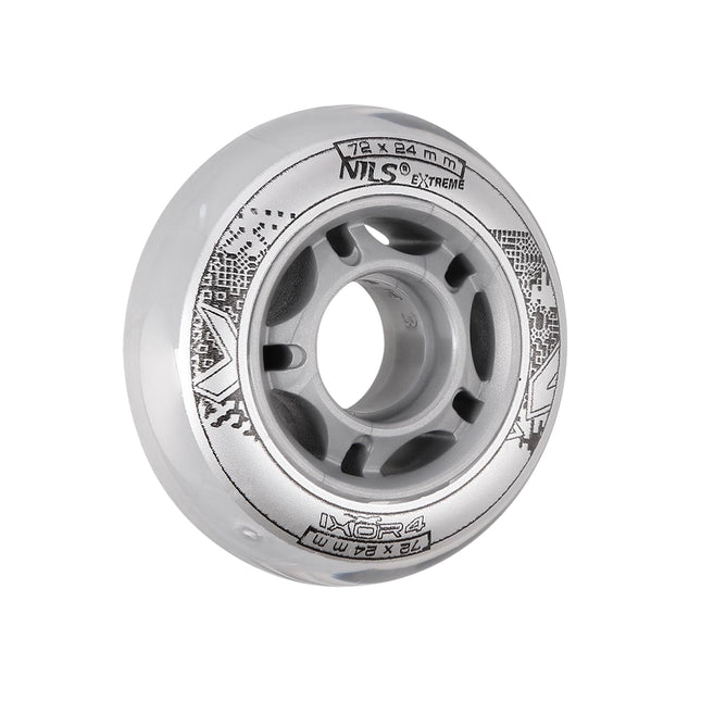 Kolečka na skateboard 72x24mm 82A průhledná (4 ks)