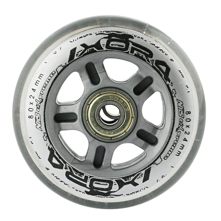 Kolečka na skateboard 80x24mm, průhledná, ložiska ABEC-7, sada