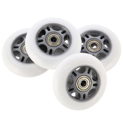 Kolečka na skateboard 84x24 82A, bílá, ložiska ABEC-7, sada