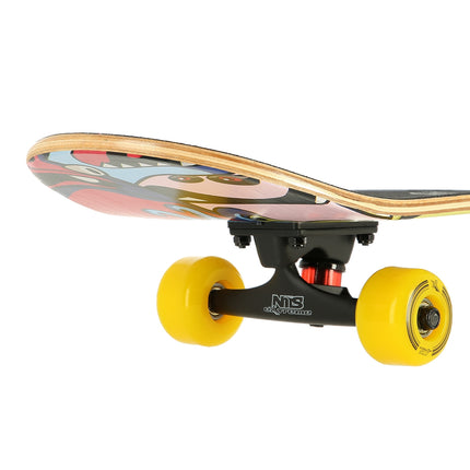 Skateboard s barevným motivem červů, jednoduchá deska