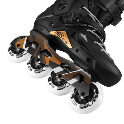 Slalom Inline Skates, Black, Size 38, 80mm