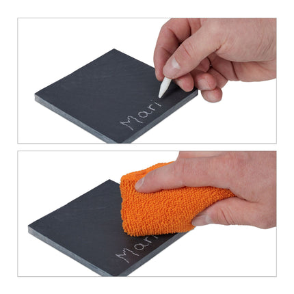 Slate coasters, 8 pcs, bamboo box