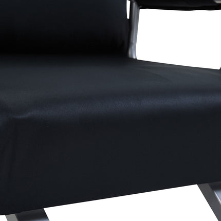 Rozkládací křeslo s lůžkem, černá – polohovatelné, nosnost 120 kg