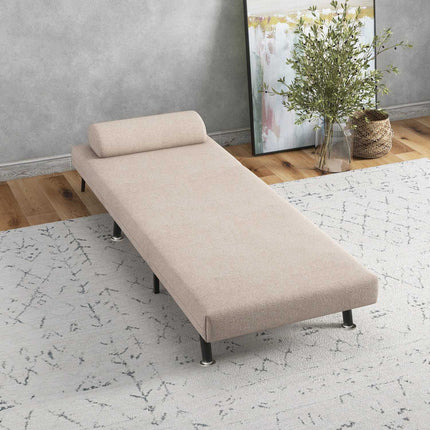 Folding sleeper, adjustable linen, beige, 150 kg capacity