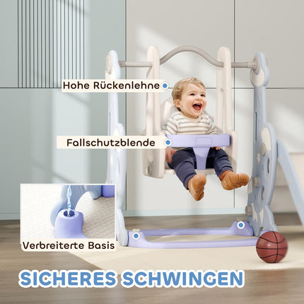 4-in-1 children's slide with swing, arch and climbing frame