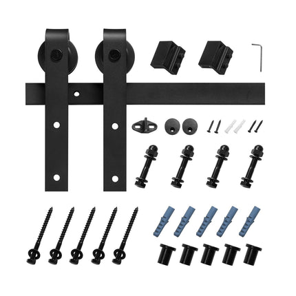 Sliding Barn Door Hardware Kit, 6.6 Ft, 330 Lb, Black