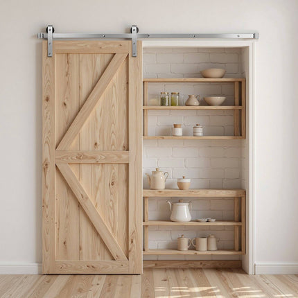 Sliding Barn Door Hardware Kit, 6.6 Ft Track, 330 lb