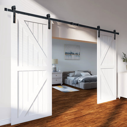 Sliding Barn Door Hardware Kit 8ft, Double Door, 330 Lb