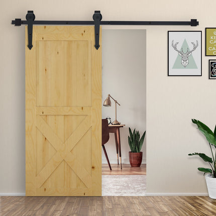 Sada posuvných dveří 200 cm z uhlíkové oceli, černá