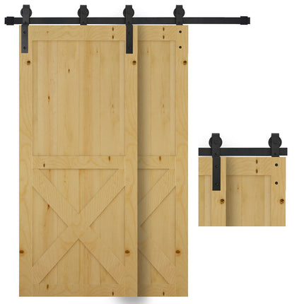 Sliding door system, carbon steel, black, 9-piece set